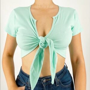Mint Green Tie Top